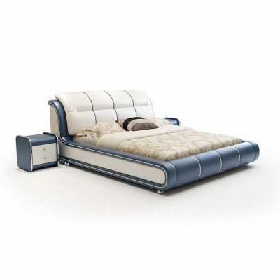 Design tessuto arredamento hotel letti verdi camera da letto lusso letto boxspring