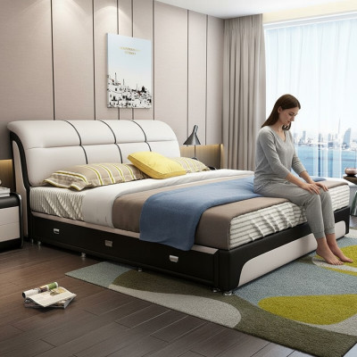 Letti Rivestimenti Tessili Moderni in Legno Camera da Letto Nuovo Letto Matrimoniale Chester.