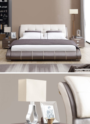 Design Letto in pelle Imbottito Doppio Letto da hotel Camera da letto matrimoniale 180x200 cm