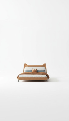 Hotel moderno con letto matrimoniale in pelle e stoffa da 160x200cm. Letto matrimoniale di design.