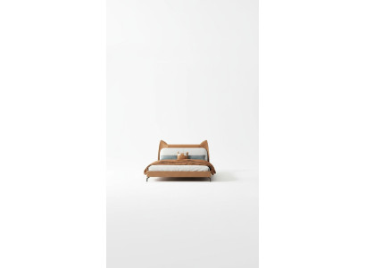Hotel moderno con letto matrimoniale in pelle e stoffa da 160x200cm. Letto matrimoniale di design.