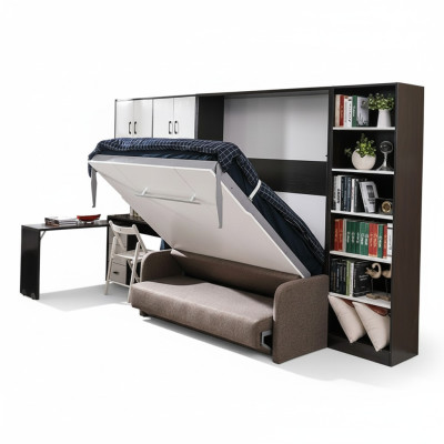 Armadio Letto con divano Cuscino Parete Armadi Letto a scomparsa Mobili + Divano Nuovo