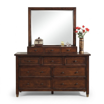Buffet con specchio realizzato a mano in legno classico.