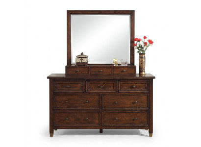 Buffet con specchio realizzato a mano in legno classico.