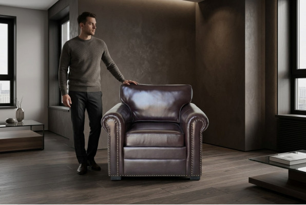 Design poltrona in pelle lusso divano televisivo 1 posto divano relax imbottito lounge nuovo