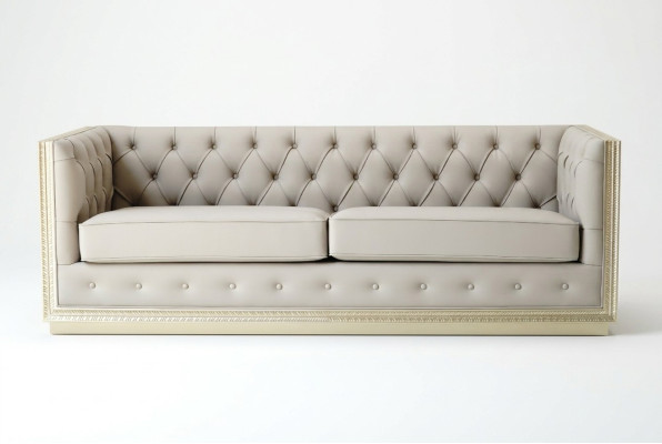 Divani Chesterfield per il soggiorno, divano italiano a tre posti, 220 cm di imbottitura.