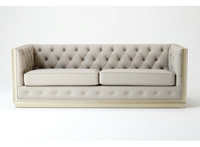 Divani Chesterfield per il soggiorno, divano italiano a tre posti, 220 cm di imbottitura.