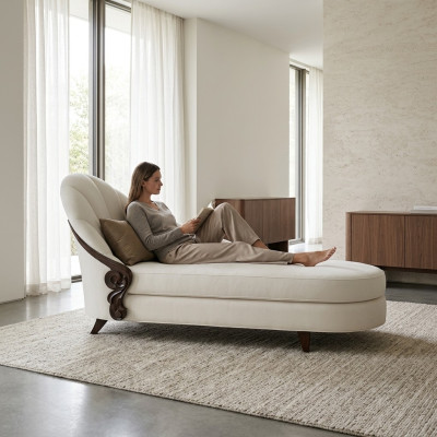 Chaiselongue Letto elegante Mobili italiani Sedie a sdraio in legno Mobili italiani