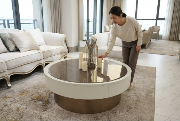 Design Metallo Legno Oro Divano Tavoli Soggiorno Tavolini Tavolo Rotondo Tavolino