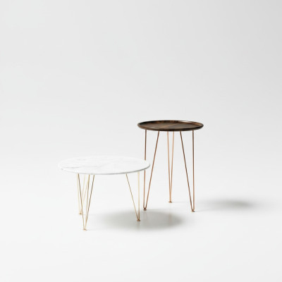 Tavolino design in metallo per divano, tavolino tondo per soggiorno, tavoli da salotto alfitalia.