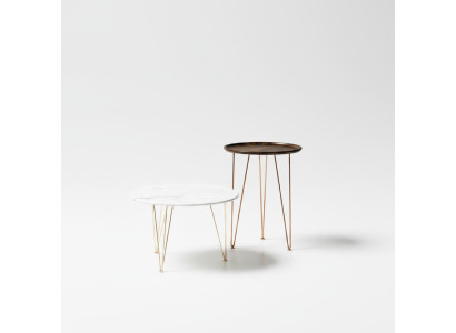 Tavolino design in metallo per divano, tavolino tondo per soggiorno, tavoli da salotto alfitalia.