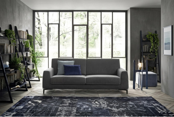 Design Divano Grigio 3 Posti Moderno in Tessuto Divano Salotto Divani imbottiti di lusso alfitalia