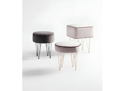 Pouf 3x Pouf Pouf Puff Pouf Pouf Tessuto Stoff Poggia piedi Pouf Ottomano Italia