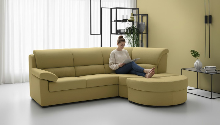 Mobili italiani tessile Giallo Moderno di lusso Angolo Divano a L-Forma Elegante Moderno alfitalia