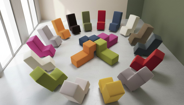 Pouf Ottomano Chaise longue Panca Mobili da soggiorno Imbottito Piede Italia