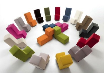 Pouf Ottomano Chaise longue Panca Mobili da soggiorno Imbottito Piede Italia