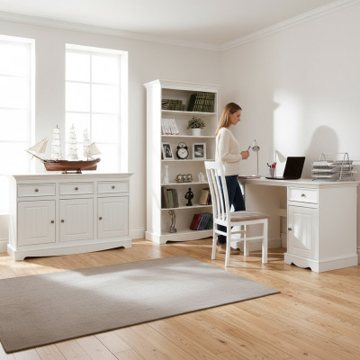 Mobili da scrivania in stile country per ufficio in legno massello bianco