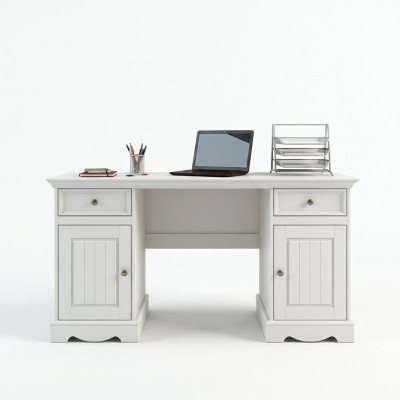 Mobili da scrivania in stile country per ufficio in legno massello bianco