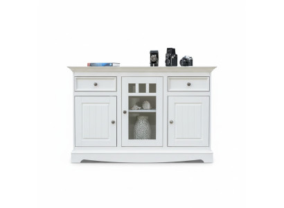 Buffet Credenza Mobile da bar Stile country di lusso Mobili in legno italiani Bianco Grande Nuovo
