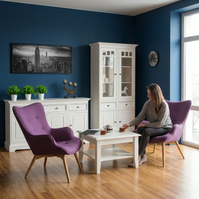 Gruppo di mobili di design classico 2 pezzi stile casa di campagna set di vetrine comò mobili in legno