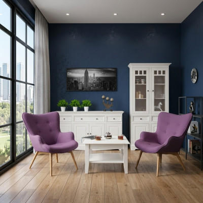 Gruppo di mobili di design classico 2 pezzi stile casa di campagna set di vetrine comò mobili in legno