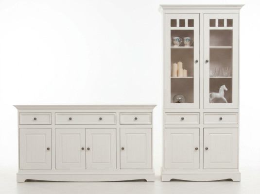 Gruppo di mobili di design classico 2 pezzi stile casa di campagna set di vetrine comò mobili in legno