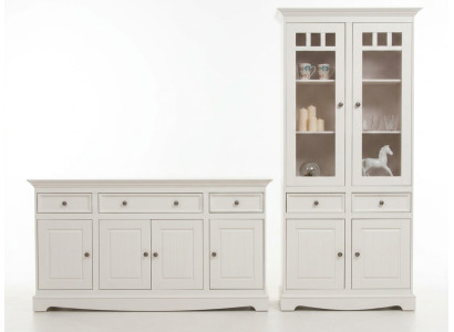 Gruppo di mobili di design classico 2 pezzi stile casa di campagna set di vetrine comò mobili in legno