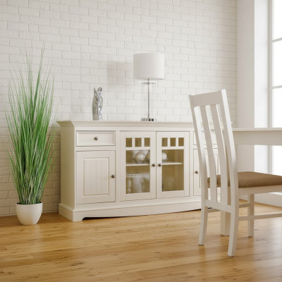 classico comò credenza in stile country bianca mobiletto buffet sala da pranzo