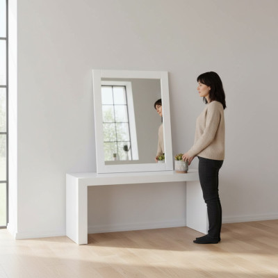 Specchio da parete per tutte le stanze Specchio da bagno Specchio sospeso Cornice in legno