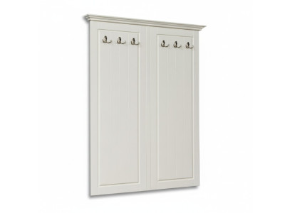 Stile rustico attaccapanni a parete in legno bianco per guardaroba. Nuovo.