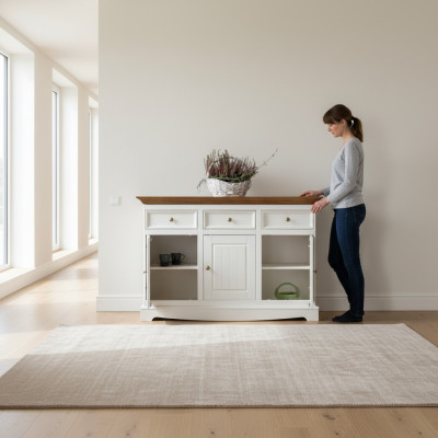Massiccio mobile consolle credenza credenza mobile credenze legno armadi in stile country.