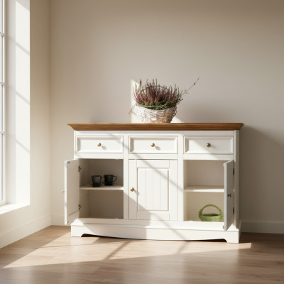 Massiccio mobile consolle credenza credenza mobile credenze legno armadi in stile country.