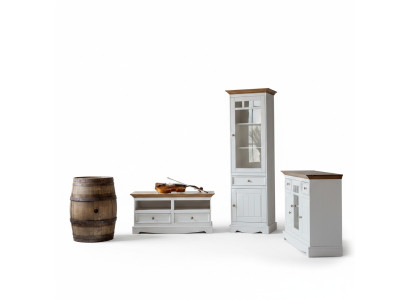 Mobile libreria Vetrina Country Casa Mobili Designer 3 pezzi Set Comò RTV Credenza in Legno