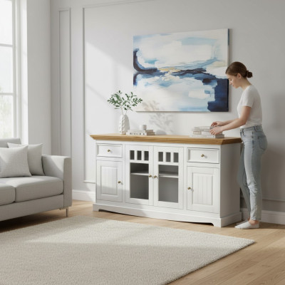 Vetrina credenza da cucina stile country scaffale credenza armadio buffet vetrina nuovo