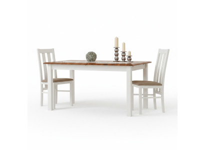 Casa di campagna Tavolo in legno Tavolo Tavoli 150/197cm Sala da pranzo Allungabile
