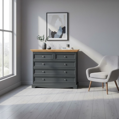 Comò di lusso, comodini in stile country, mobili design, imbottiti in legno, consolle nera.