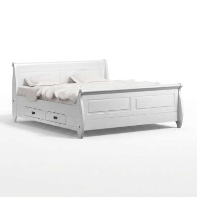 Stile rustico di lusso Letto matrimoniale Letti matrimoniali Bianco Letti Camera da letto