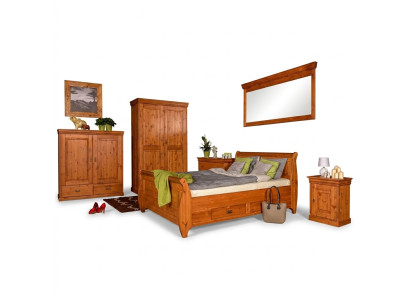 Set completo camera da letto design classico 5 pezzi con comodino stile country.