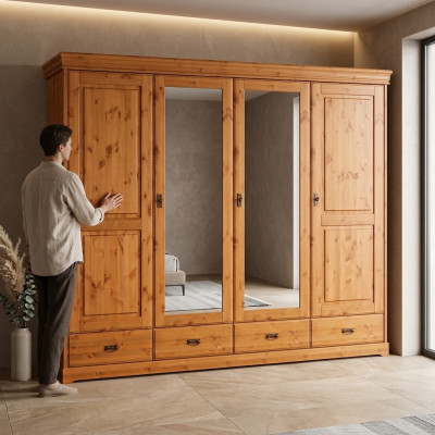 Armadio in stile country casa mobile armadio legno armadi camera da letto marrone nuovo