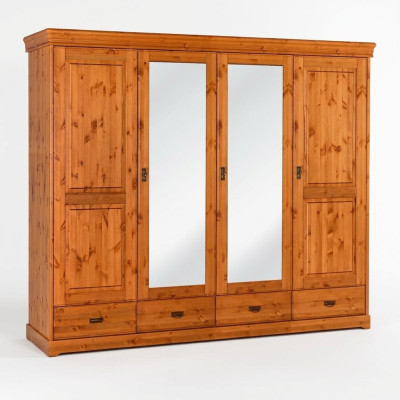 Armadio in stile country casa mobile armadio legno armadi camera da letto marrone nuovo
