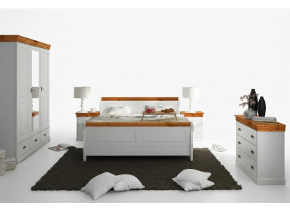 Casa di campagna Letto Armadio Comodino Camera da letto Set completo in legno 5 pezzi Nuovo