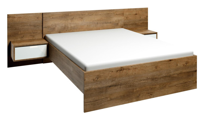 Set completo per la camera da letto Letto Comodino Armadio Cassettiera Design 5 pezzi.