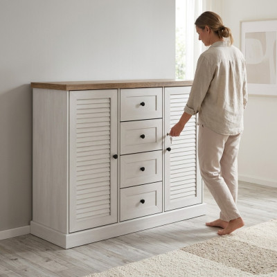 Comodini Scaffale Scaffale Legno massiccio Sideboard Armadio Design Comò Armadi