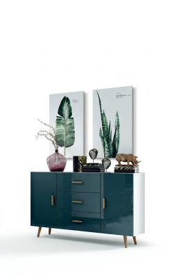 Comò mobile porta TV 140 cm XL, design moderno in legno, credenza bassa.