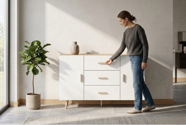 Comò scaffale 140cm armadi mensole conservazione lucida nuovo comodino buffet