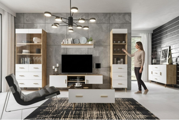 Soggiorno Set camera da letto Vetrina Comò Mensola Vetrine Pareti attrezzate 4 pezzi Set