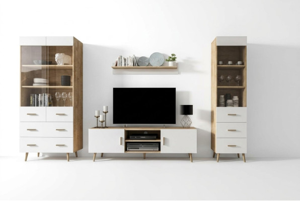 Soggiorno Set camera da letto Vetrina Comò Mensola Vetrine Pareti attrezzate 4 pezzi Set