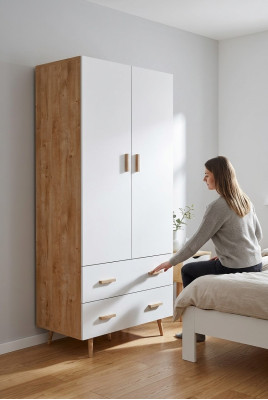 Camera da letto Armadio in legno Nuovi armadi Appendiabiti Mobili Nuovo design Guardaroba