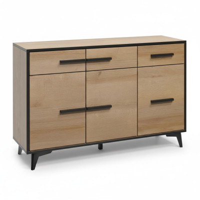 Mobile in stile in legno di lusso per il soggiorno: credenza, madia e vetrina.
