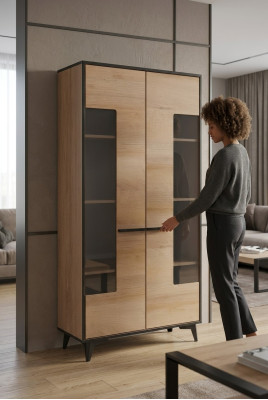 Vetrine armadio comò in vetro Armadio da designer in legno Nuovo comò Vetrina comodini